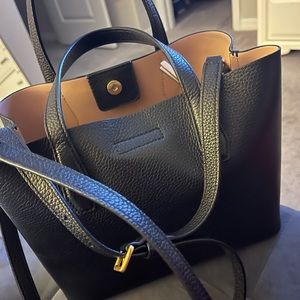 Tory Burch Black With Gold Hardware Leather Women's Crossbody Bag